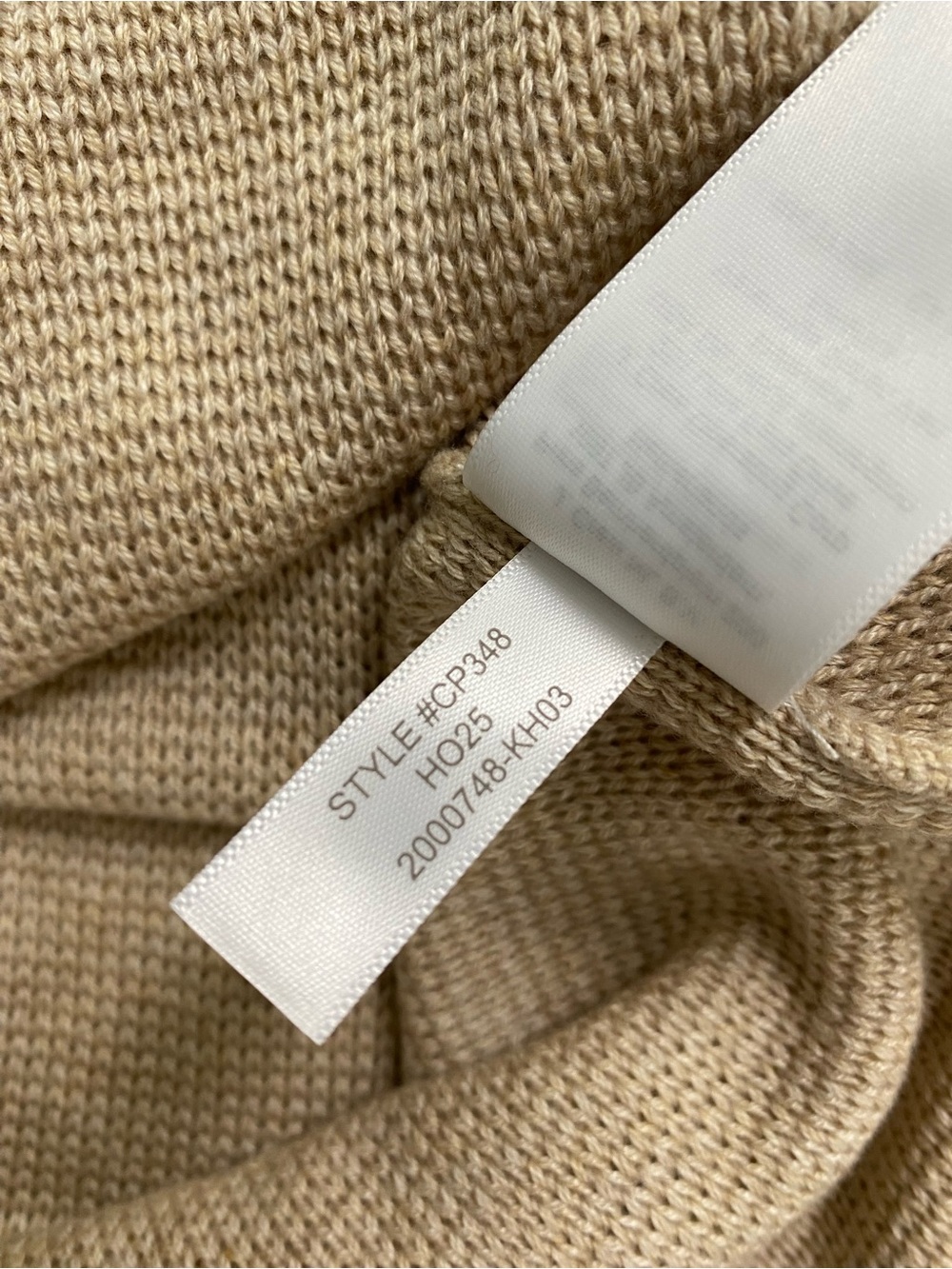 J. Crew Factory Scalloped Long Sleeve Crewneck Sweater | Heather Sandalwood - Picture 15 of 16